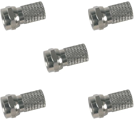 RASMACOR | Pack de 5 Conectores Coaxiales TELEVES Tipo F Macho para cable de antena de TV T100plus T100 CXT-1 | Televes 417102 | Conectores F Macho con sistema de montaje mediante roscado