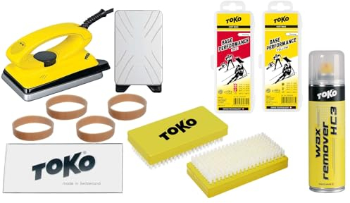 Toko Skiwachs Set 6.1 teilig mit Wachsbügeleisen - für Alpin + Board - Skiwax