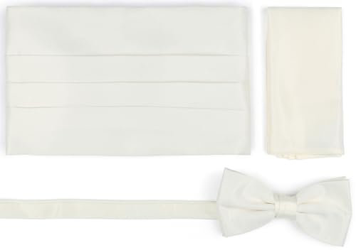 Suitable Set Kummerbund Flieg Einstecktuch Set Off White - Herren - Bekleidung -