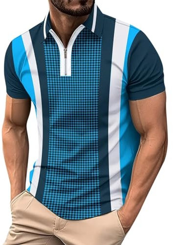 Poloshirt HerrenHerren-Hemd, lässig, kurzärmelig, Button-Down-Revers, Anzug für -Shirt, Tasche, Sommer, modisch, einfarbig, bequemes Oberteil Teure Poloshirts (Blue, XL)Tshirt Herren Sommer Poloshirts