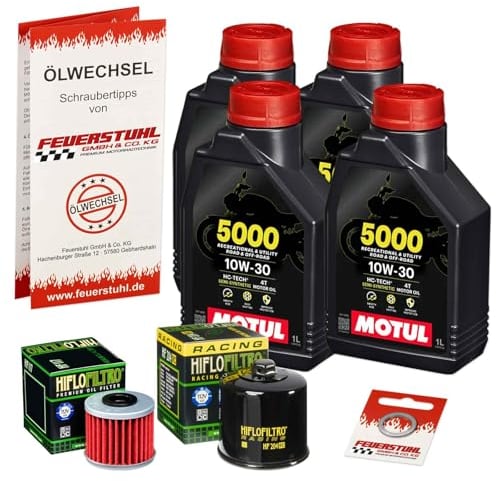 Öl & Ölfilter für Honda NC 750 X DCT, 2016-2020 (RC90), Ölwechsel Set 10W-30 Motoröl + HiFlo RACING Filter + Dichtring(e)
