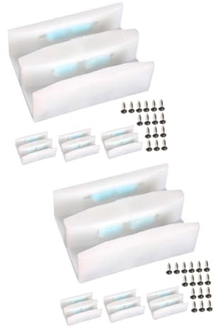 ARTIBETTER 8 Sets Schiebetür Schwenkstopp Duschtüren Tür Bodenführung Bodenmontage Türführung Glas Duschtür Führung Duschtür Ersatzteile Schiebetür Führung Kunststoff