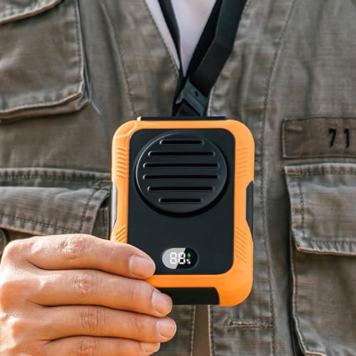 6000mAh Portable Waist Clip Fan Belt Fan, Hands-free Belt Body Fan, USB Rechargeable Mini Waist Hanging Fan for T-shirts, Jacket, Clothes(Orange(DQ223))