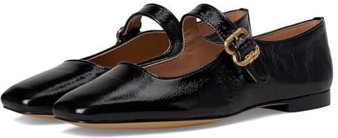 Sam Edelman Women's Michaela Stud Mary Jane Flat, Black Patent Leather, 3.5 UK
