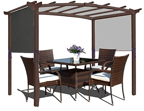 Tettoia di ricambio universale per pergola curva nera 3 × 2,4 m copertura superiore per pergola esterna con protezione UV