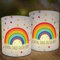 12 Windlicht Regenbogen, Windlichter Tischdeko Geburtstag, Windlicht Schön DASS Du Da Bist, Regenbogen Deko Kindergeburtstag, Geeignet für Teelichter oder Kerzen