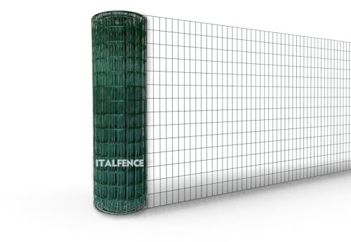 Italfence - Grillage soudé, galvanisé et plastifié, Clôture de jardin, 25m (Toutes les hauteurs) [Ø2,30mm, 150cm]