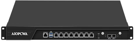 AIOPCWA 1U Firewall Appliance B150 Core i7 7700, 2 x 10Gb SFP+ LAN Firewall Hardware VPN Router PC, 8GB RAM 64GB SSD OPNsense Hardware 19”Rackmount for Homelab with VGA, SIM