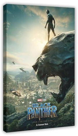 Filmposter Black Panther, Leinwandposter, Wandkunst, Dekordruck, Bild Gemälde für Wohnzimmer, Schlafzimmer, Dekoration, 20 x 30 cm