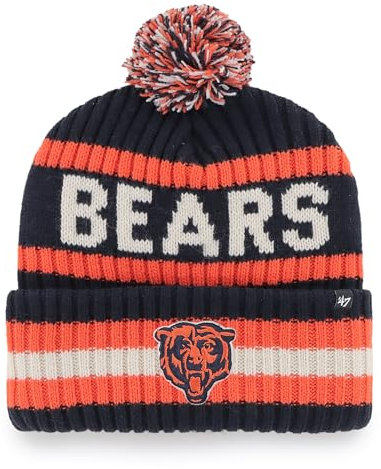 '47 NFL Chicago Bears Unisex Bering Bobble Winter Hat, Team Logo, Farbe Navy Blau