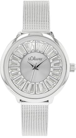 s.Oliver Armbanduhr Damen Quarzuhr Analog, mit Edelstahl Armband, Gold, 3 bar Wasserdicht, Kommt in Uhren Geschenk Box, 2038588