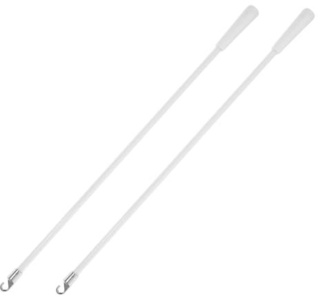 HOLIDYOYO Fiberglass Vertical Blinds Wand Replacement 2pcs Hooked Blind Control Rod Curtain Pull Stick Window Drapery Opener Accessory for Door and Window Shades