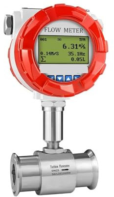 Wasserzähler, Digitaler Durchflussmesser 1 2 Zoll Klemmdurchflussmesser Edelstahl Flüssigalkohol Wasserdurchfluss(DN25 SS304)