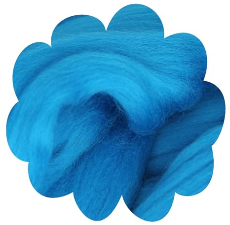 Deutsche Merinowolle Filzwolle türkis 25g Merino, nassfilzen, nadelfilzen, Märchenwolle, Spinnwolle, Spinnfasern, Wolle zum spinnen, filzen, basteln (türkis)