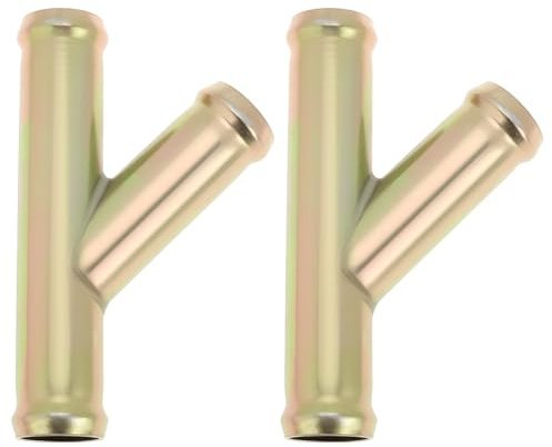 VGOL 2 Pièces Raccord en Y pour Tuyau de Refroidissement Adaptateur Zingué pour Système de Refroidissement Automobile Tuyau de Chauffage 3/4 19 Mm