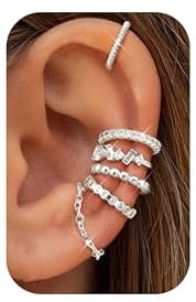 Dochais 5 Stück Ear Cuff Gold für Damen Ohrmanschette Ohne Ohrloch Fake Helix Piercing Clip Ear Cuff Wrap Earcuff Set Gold Ohrringe Fakepircings Ohr Ohrringe Manschette Knorpel Earcuffs für Mädchen