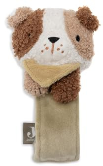 Jollein Rassel Baby Handgelenk – Mick – Weiche Armrassel mit Klettband – Baby Spielzeug für Unterwegs – Sensorik Spielzeug – Ab Geburt