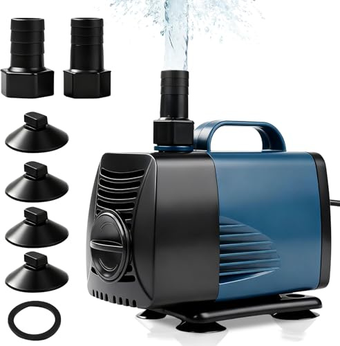 Nimomo Mini Bomba Sumergible, Bomba de Agua, 25W Bajo Ruido 2000L/H Anfibio para Acuario, Estanque