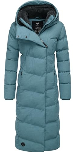 Ragwear Damen Winter-Steppmantel Pavla Long wasserdicht und atmungsaktiv | Länge: wadenlang | Wärmegrad 3 von 3 – warm gefüttert | wasserdicht, winddicht und atmungsaktiv | gefütterte Kapuze