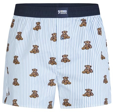Happy Shorts Herren American Boxer Boxershorts Teddybär gestreift