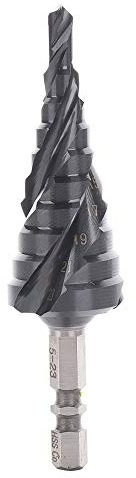 Generic Foret étagé HSS à Tige Hexagonale de Taille Professionnelle, 3 Cannelures pour Métal 5-23 Mm, Vitesse de Perçage élevée pour Panneaux PVC, Cheminée, Shampoing, Convient aux Entrepreneurs