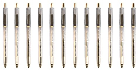 12Pcs Neutral Pen 0.5mm Point with Press Designs Retractable Writing Tool Fast Drying Ergonomic Grip for Tasks Smooth Writing Pen