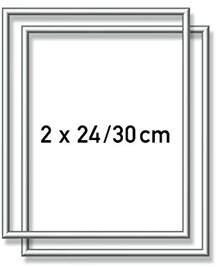 Schipper 605220771 Malen nach Zahlen, 2 x Alurahmen 24 x 30 cm, Silber matt ohne Glas für Ihr Kunstwerk, einfache Selbstmontage