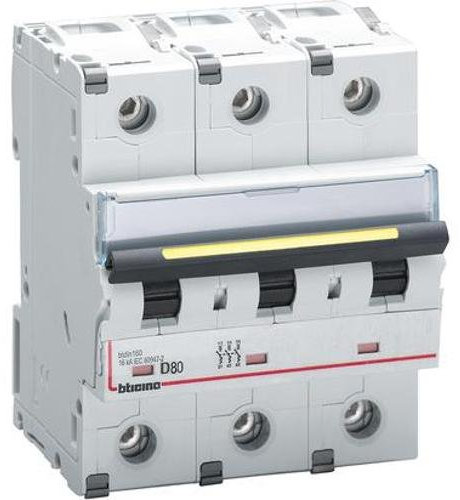 Bticino FT83D80 - BTDIN 160 - Interruttore MAGNETOTERMICO 3P Curva D 80A 16KA