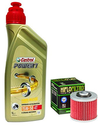 Kit tagliando 3L Castrol Power 1 15W50 filtro olio HifloFiltro HF145