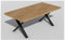 Esstisch Wildeiche massiv 180x100 cm massiv mit schwarzen X-Füßen