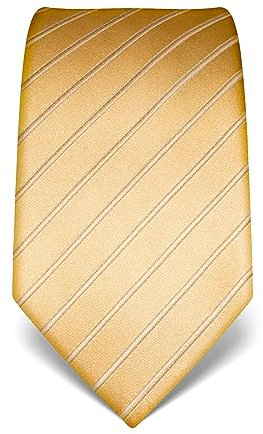 Vincenzo Boretti Herren Krawatte reine Seide Ton in Ton gestreift edel Männer-Design zum Hemd mit Anzug für Business Hochzeit 8 cm schmal/breit gold