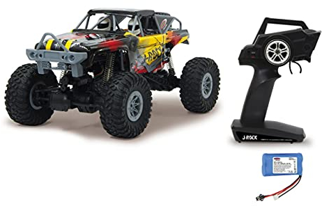 Jamara 410113 - J-Rock Crawler 4WD 1:10 Li-ION 2,4GHz – Multijoueur, 2 Moteurs, Pneus en Caoutchouc, Transmission intégrale, Capacité d‘enchevêtrement extrême