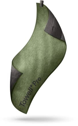 STRYVE Sporthandtuch – Das Original – Towell+ Pro – Deep Green – 105 x 42,5 cm – Magnetclip & Rutschschutz – Hygienisch & Funktional – Ideales Handtuch fürs Gym verfügbar