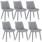 WOLTU Esszimmerstühle 6er Set, Küchenstühle, Wohnzimmerstühle, Polsterstühle mit Rückenlehne, für Esszimmer, Küche, Wohnzimmer, Büro, Sitzfläche aus Kunstleder, Metallbeine, Grau BH210gr-6