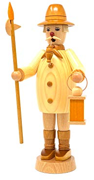 Drechslerei Friedbert Uhlig, Räuchermännchen Nr. 003/n, Wächter, Natur, 25 cm hoch, aus regionalem Holz gedrechselt, echte Handarbeit aus dem Erzgebirge, Weihnachten, Holzkunst, Echtholz