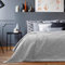 AmeliaHome Tagesdecke 200x220 cm Silber Steppung Velvet Samt Laila