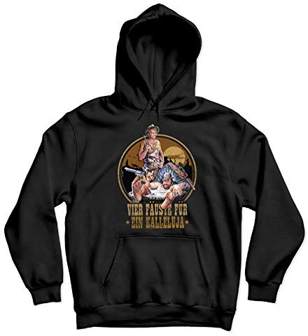 Terence Hill Bud Spencer Hoodie - Vier Fäuste für EIN Halleluja (schwarz) (M)