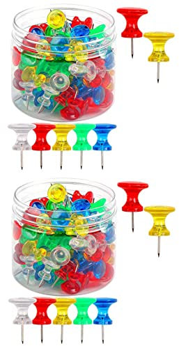 Lckiioy Riesige Druckstifte 200Er-Pack Große ReißNägel für Pinnwände Aus Korktafel mit Kunststoffgehäuse