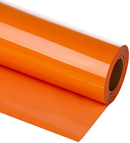 HIKENRI Heat Transfer Vinyl Bundle 12 x 10' Feet Rolls, HTV for Silhouette Cameo Easy to Cut & Weed, DIY Heat Press Design for T-Shirt, Clothes, Hats and Other Textiles Orange