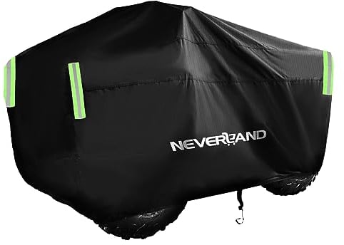 NEVERLAND ATV Abdeckplane Quad Abdeckplane Quad Abdeckung Fahrzeug Schutz Cover 300D Oxford Stoff mit Reflektierende Streifen und Gummibänder Winterfest Staub Regen UV-Schutz 210 * 120 * 115cm
