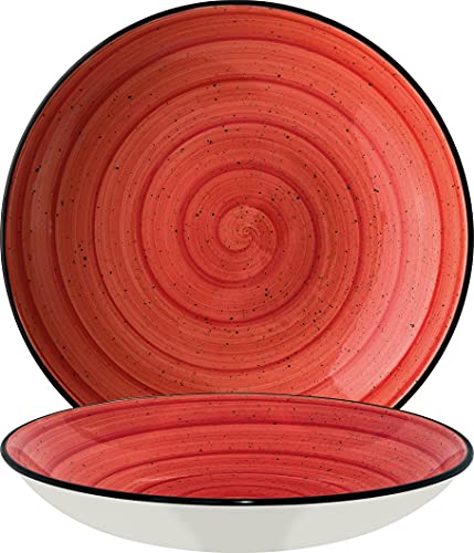 Bonna Premium Porcelain APSBLM23CK Aura Passion Plate - Plato hondo (23 cm, 1 L, porcelana), color rojo