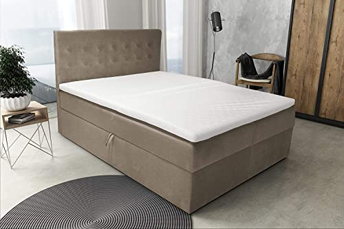 Best for Home Boxspringbett S Deluxe mit 7 Zonen (200x200cm, Beige)