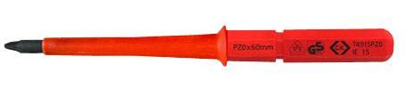 VDE Screwdriver Blade POZI PZ0 X60 MM | Screwdrivers Interchangeable Tools, 1 X Qty - T4915PZ0