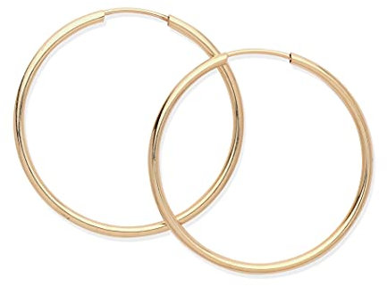 Old English Jewellers 9ct Yellow Gold Sleeper Earrings for Women - 20mm. Large Gold Hoop Earrings for Women with Warm & Classic Finish. Gold Earrings Hoops.