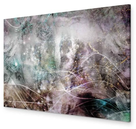 murando - Wandbilder XXL Abstrakt 120x80 cm Leinwandbild 1 tlg Kunstdruck modern Wandbilder XXL Wanddekoration Design Wand Bild - grau rosa türkis optische Täuschung wie gemalt