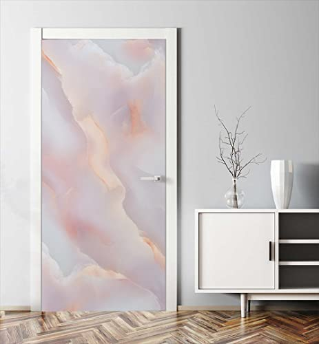 MyMaxxi | Tür bekleben mit Türtapete Selbstklebend 90x200 Marmor rosa |Tür verschönern mit Türfolie | Türaufkleber XXL Aufkleber Folie | Türposter Türklebefolie für jedes Zimmer -