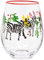 Maturi Verre à vin zébré peint à la main, 530 ml, boîte cadeau