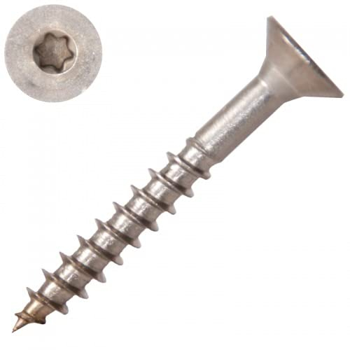Spanplattenschrauben Edelstahl V2A Schrauben DIN 9135 Größe auswählen Ø 6,0 x 70mm / 100 Stück