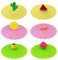 GOODIZ 6-Pack Anti-Dust Super Suction Cup Cover Bundle Silicone Food-Grade Lid Cap Reusable For Cup Glass Mug Summer Drinks Fun Designs Keep Your Coffee Drinks Hot Or Cold For Longer