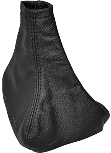 AERZETIX - C59248 - Schalthebelmanschette aus echtem schwarzem leder - kompatibel mit Jaguar X-Type 2001-2009 - farbe: schwarz mit schwarz nähten - für manuelles getriebe